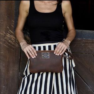 Handmade Leather purse crossbody bag clutch